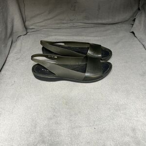 Crocs Shoes‎ Women's Size 8W Black 200032 Colorblock Flats Translucent Sandals